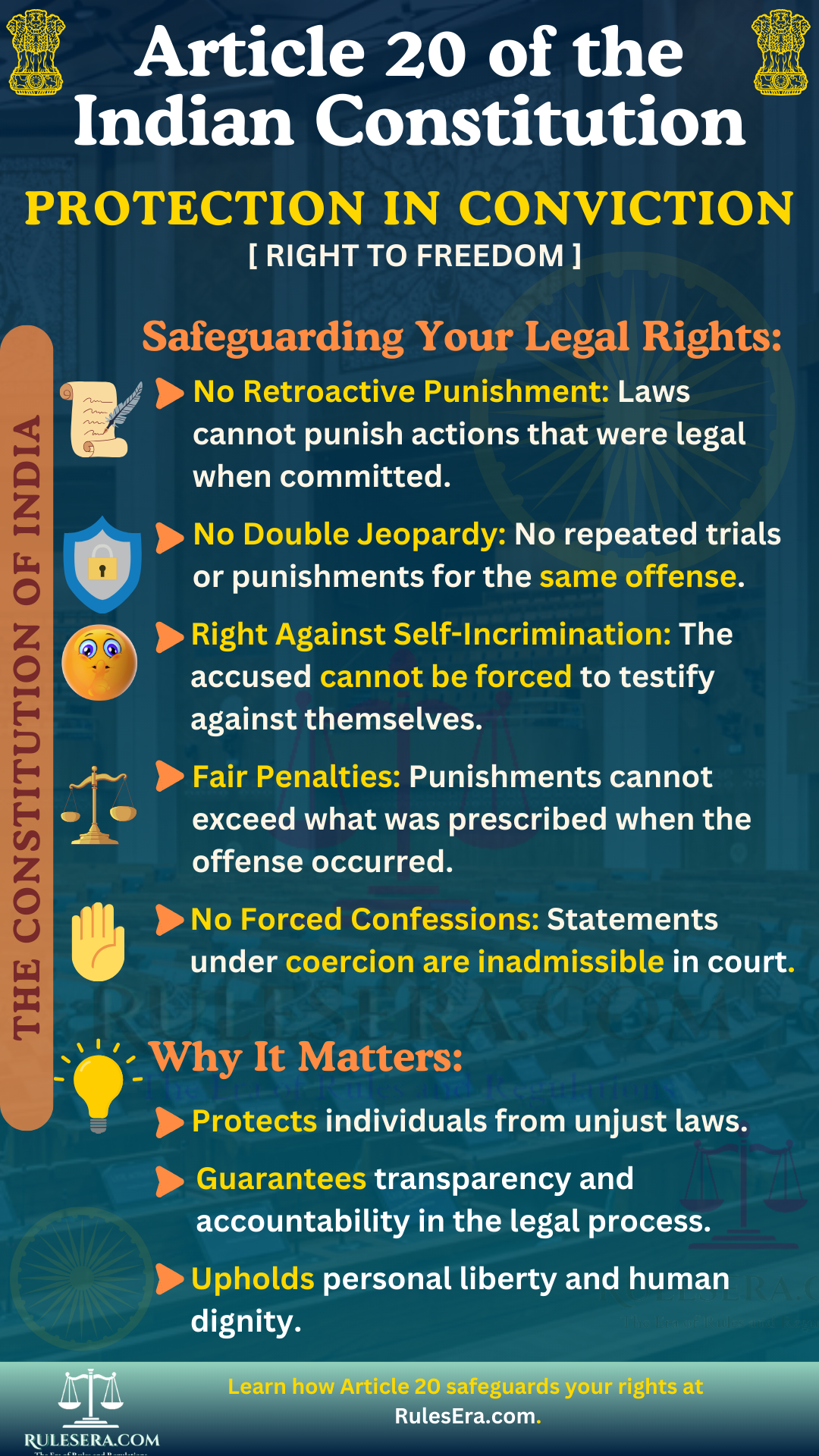 Overview of Article 20 of the Indian Constitution on Conviction Protection